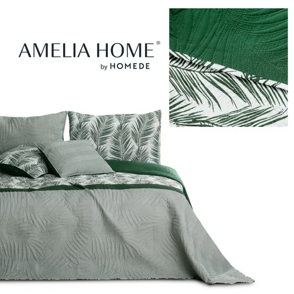 AmeliaHome Oboustranný prošívaný přehoz Bonaire 220x240 cm tropický, velikost 220x240