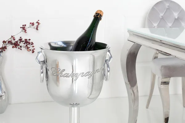 LuxD Dizajnový chladič šampanského Champagne 75 cm / strieborná