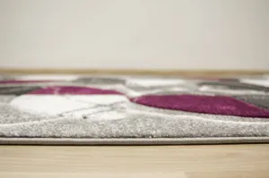 Koberec Amelia A472B sivý / fialový, polkruhy / mramor