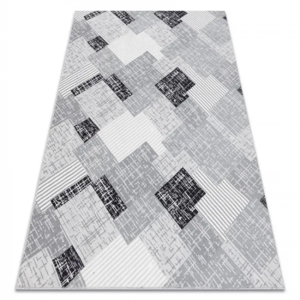Koberec SAMPLE REMI geometrický, sivý / čierny
