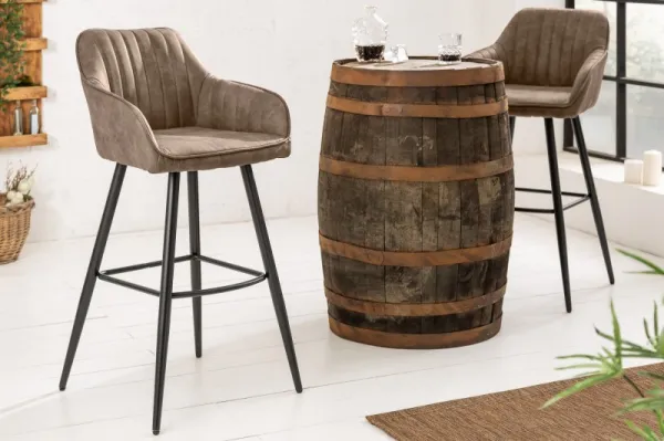 LuxD Dizajnová barová stolička Esmeralda vintage taupe