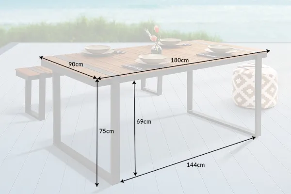 Záhradný stôl ATHENA LOUNGE Dekorhome 123x70x75 cm