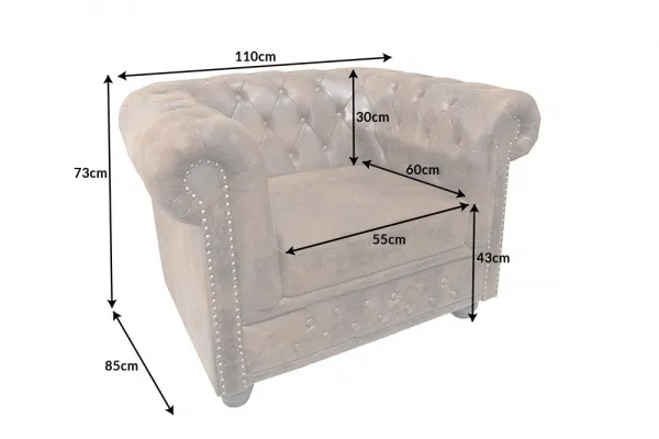 Chesterfield kreslo MIDAS Dekorhome