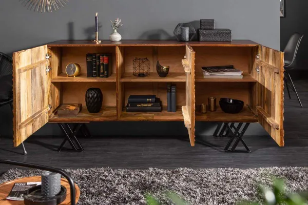 LuxD Dizajnová komoda Zion 160 cm hnedá - mango