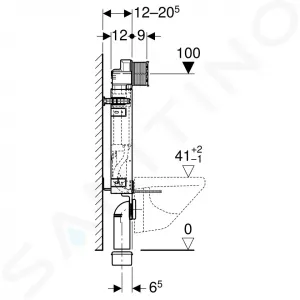 Geberit Kombifix - Montážny prvok na závesné WC, 108 cm, splachovacia nádržka pod omietku Sigma 12 cm, na odsávanie zápachu 110.367.00.5