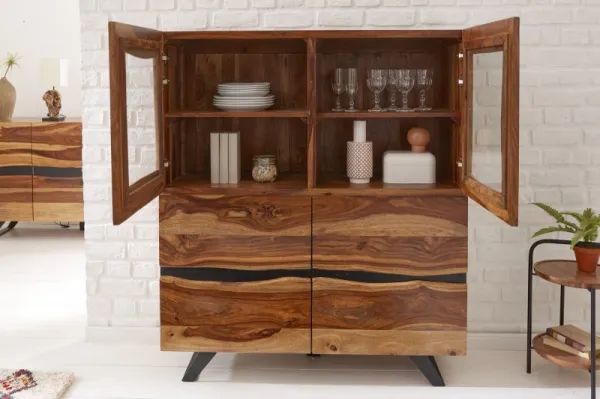 LuxD Vysoká komoda Argentinas 140 cm sheesham