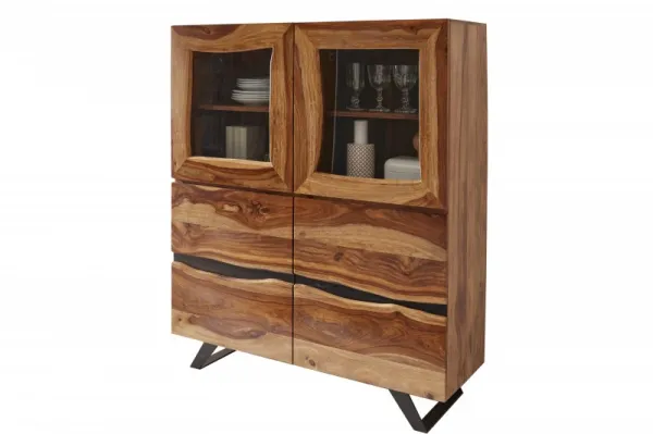 LuxD Vysoká komoda Argentinas 140 cm sheesham