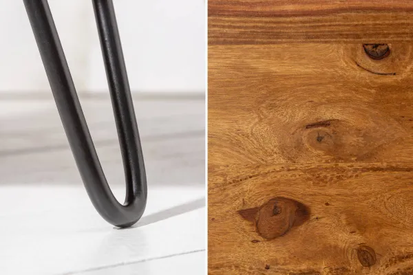 LuxD Dizajnový konferenčný stolík Lorelei, 60 cm, sheesham