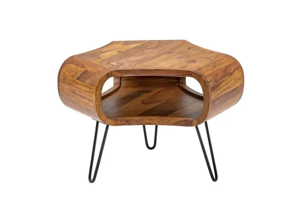 LuxD Dizajnový konferenčný stolík Lorelei, 60 cm, sheesham