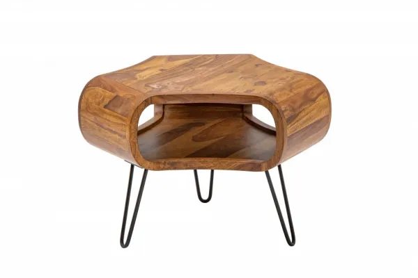 LuxD Dizajnový konferenčný stolík Lorelei, 60 cm, sheesham