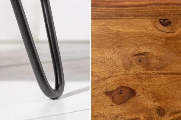 LuxD Dizajnový konferenčný stolík Lorelei, 60 cm, sheesham