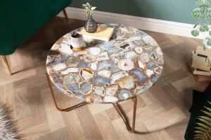 LuxD Dizajnový konferenčný stolík Tristen 62 cm achát modrý