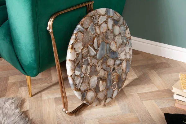 LuxD Dizajnový konferenčný stolík Tristen 62 cm achát modrý