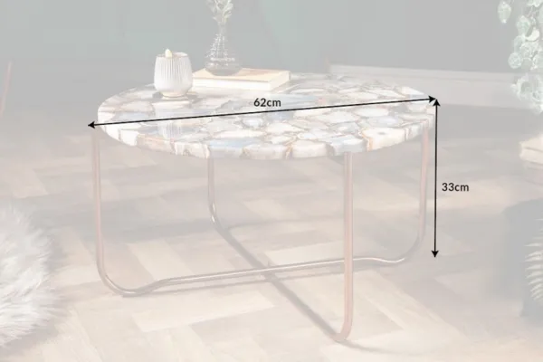 LuxD Dizajnový konferenčný stolík Tristen 62 cm achát modrý