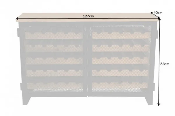 LuxD Vitrína na víno Winebar 127 cm prírodná - borovica