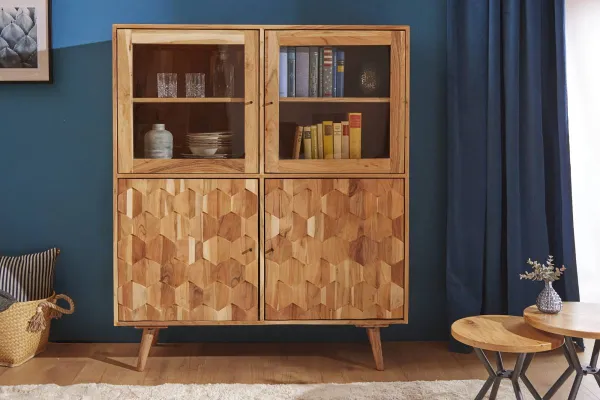LuxD Dizajnová vitrína Justice 140 cm akácia