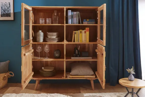 LuxD Dizajnová vitrína Justice 140 cm akácia