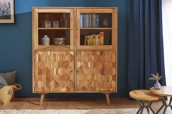 LuxD Dizajnová vitrína Justice 140 cm akácia