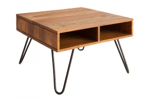 LuxD Dizajnový konferenčný stolík Shayla, 60 cm, sheesham