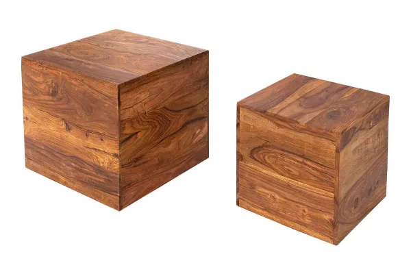LuxD Dizajnové stolíky Timber kocky z masívneho dreva