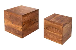 LuxD Dizajnové stolíky Timber kocky z masívneho dreva