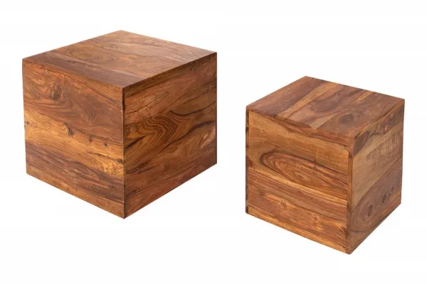 LuxD Dizajnové stolíky Timber kocky z masívneho dreva