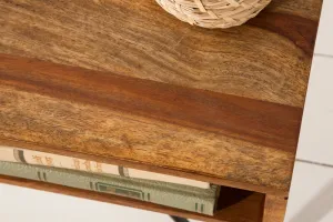 LuxD Dizajnový konferenčný stolík Shayla, 60 cm, sheesham
