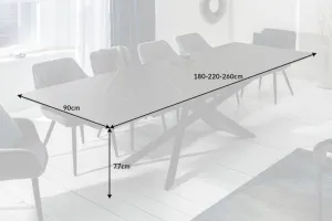 LuxD Rozťahovací keramický stôl Natasha 180-220-260 cm grafit