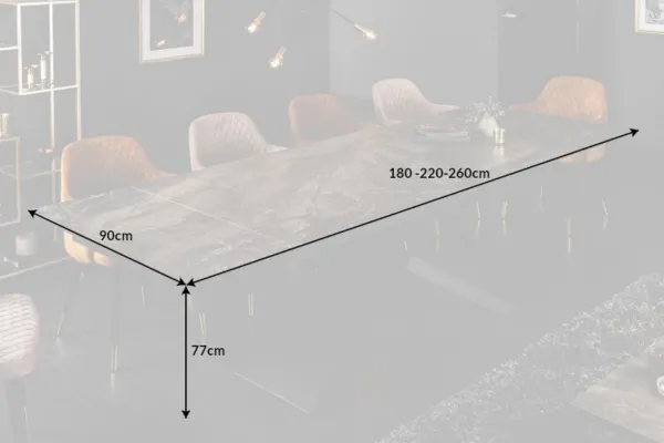 LuxD Rozťahovací keramický stôl Natasha 180-220-260 cm mramor