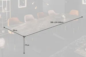 LuxD Rozťahovací keramický stôl Natasha 180-220-260 cm mramor
