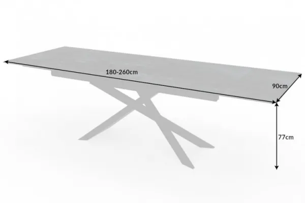 LuxD Rozťahovací keramický stôl Natasha 180-220-260 cm láva