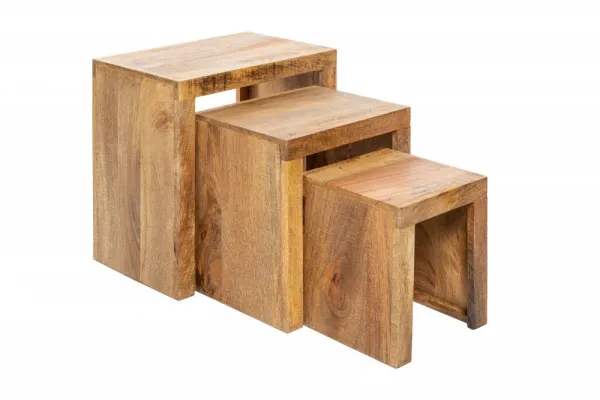 LuxD Set odkladacích stolíkov Timber  mango prírodné - 3 ks