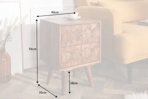 LuxD Dizajnový nočný stolík Justice, 40 cm, sheesham