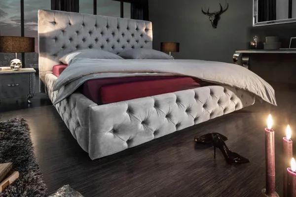 Chesterfield posteľ PALLAS Dekorhome Sivá