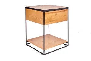 LuxD Dizajnový nočný stolík Shayla 40 cm divý dub