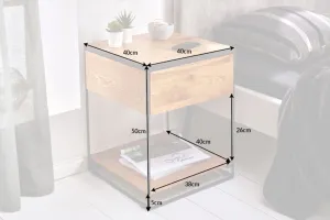 LuxD Dizajnový nočný stolík Shayla 40 cm divý dub