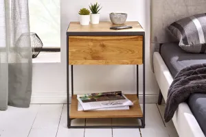 LuxD Dizajnový nočný stolík Shayla 40 cm divý dub