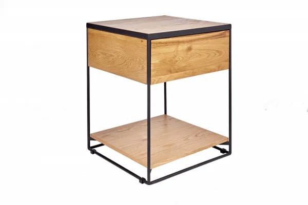 LuxD Dizajnový nočný stolík Shayla 40 cm divý dub