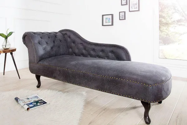 Chesterfield leňoška ZETHOS Dekorhome Sivá