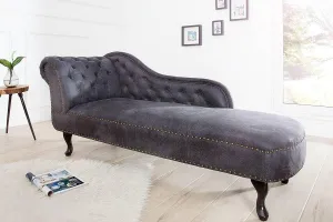 Chesterfield leňoška ZETHOS Dekorhome Sivá