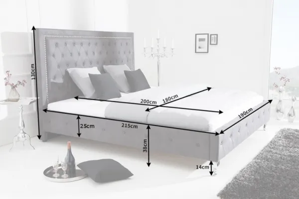 LuxD Posteľ Spectacular antik sivá 180 x 200cm