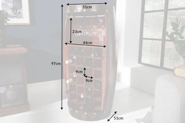 LuxD Regál na víno Winebar 97 cm hnedý