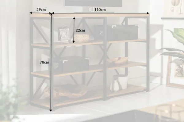 LuxD Dizajnový regál Kiana 110 cm vzor dub