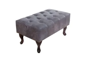 Chesterfield taburet MIDAS Dekorhome Sivá