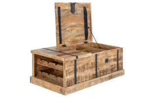 LuxD Dizajnový konferenčný stolík Winebar, 100 cm, mango