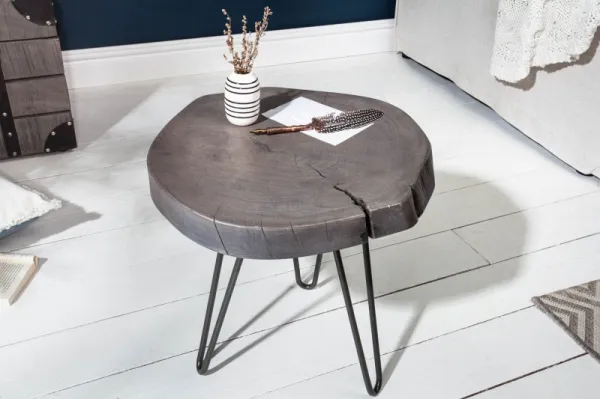 LuxD Odkladací stolík Island 43cm sivá akácia 