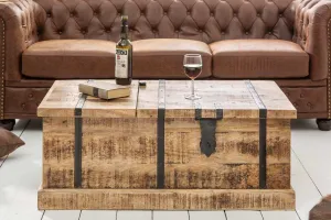 LuxD Dizajnový konferenčný stolík Winebar, 100 cm, mango