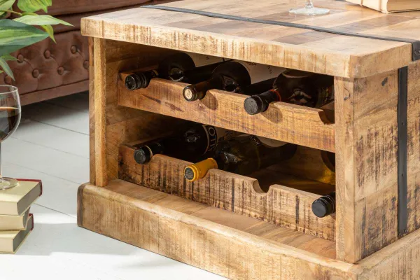 LuxD Dizajnový konferenčný stolík Winebar, 100 cm, mango