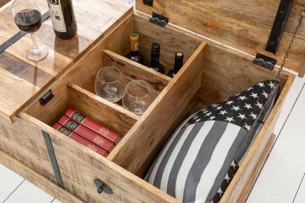 LuxD Dizajnový konferenčný stolík Winebar, 100 cm, mango