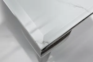 Konferenčný stolík ZETHOS Dekorhome Bielo-sivý mramor